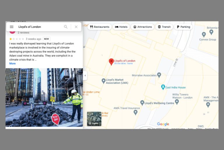 ACTION: Google Review Swarm – Stop Adani