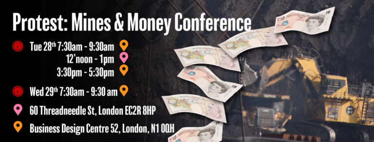 Protest the Mines & Money conference 2023